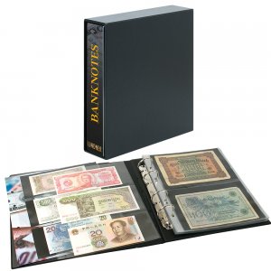  PUBLICA M Ringbinder + Kassette Banknotendesign mit 20 Blatt Lindner 3537E