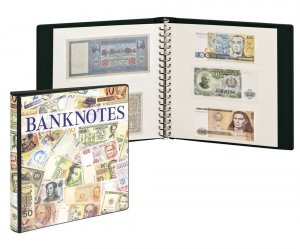 Banknoten Ringbinder mit 10 Blatt weiße Zwischenblätter Lindner 3701W